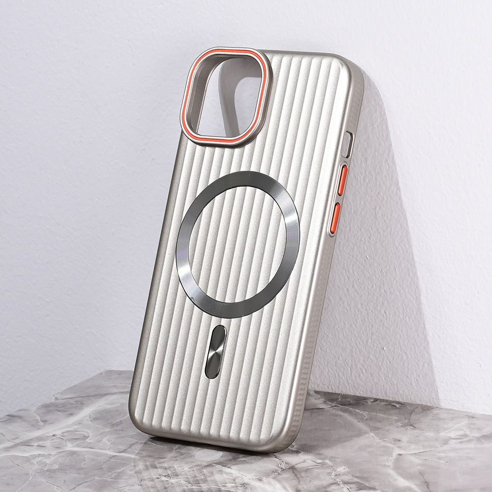 Maska za Apple iPhone 14 — Magsafe Stripe, siva