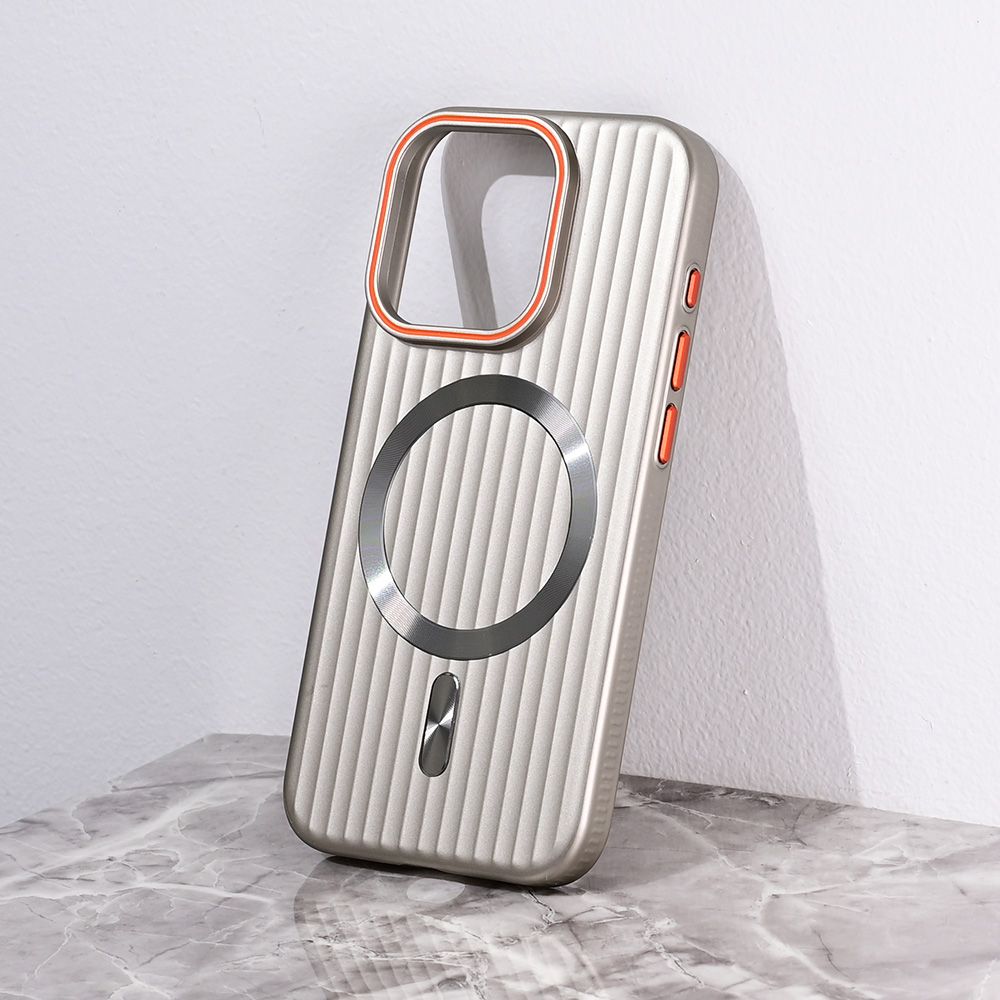Maska za Apple iPhone 15 Pro — Magsafe Stripe, siva