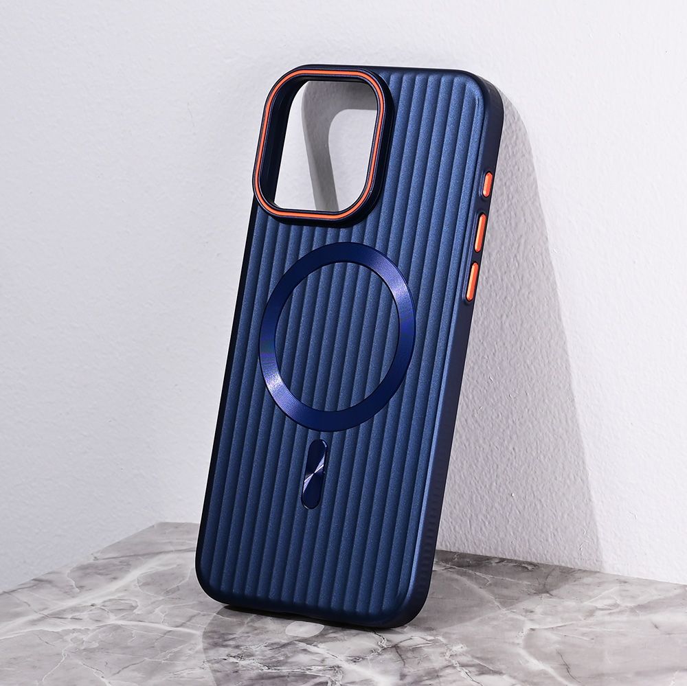 Maska za Apple iPhone 15 Pro Max — Magsafe Stripe, plava