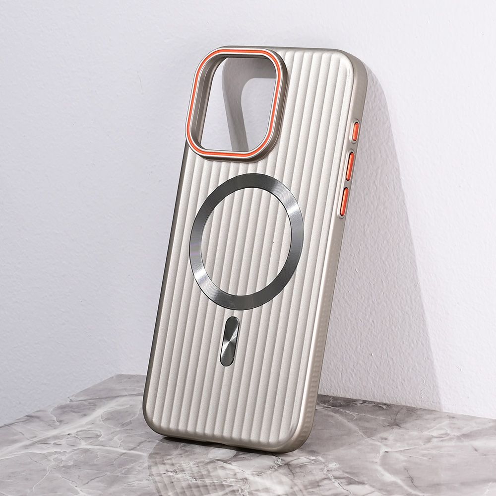 Maska za Apple iPhone 15 Pro Max — Magsafe Stripe, siva