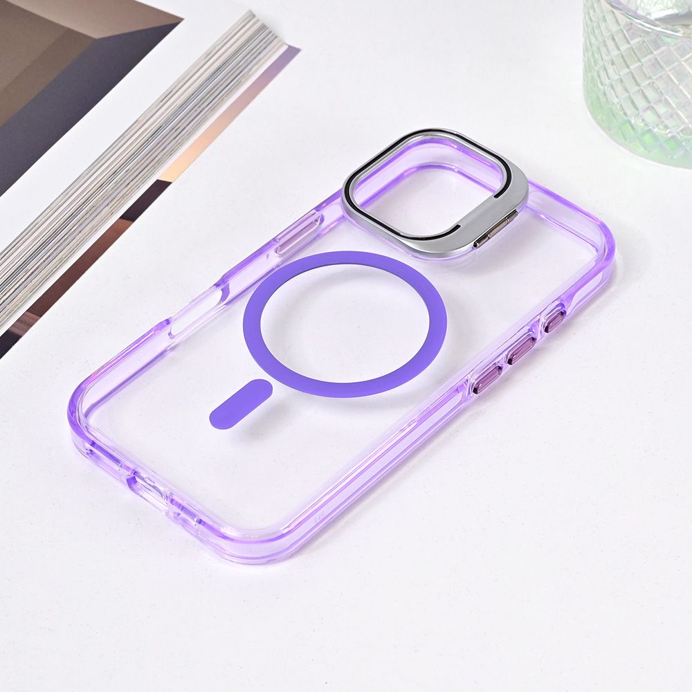 Maska za Apple iPhone 16 — Magsafe transparent, ljubicasta