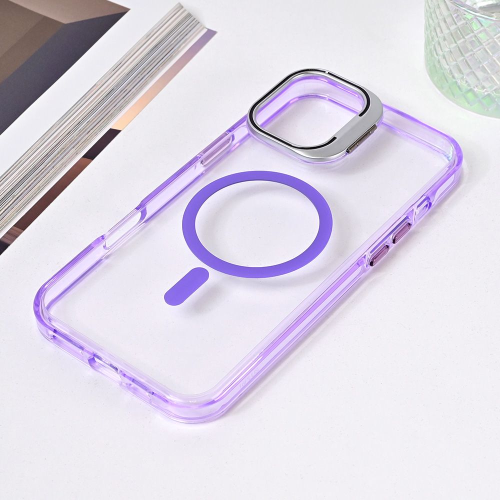 Maska za Apple iPhone 16 Plus — Magsafe transparent, ljubicasta