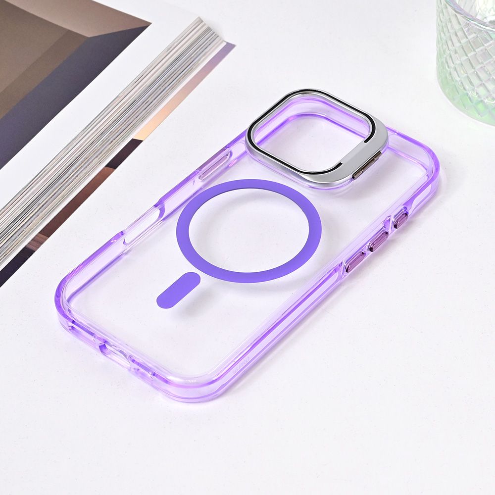 Maska za Apple iPhone 16 Pro — Magsafe transparent, ljubicasta