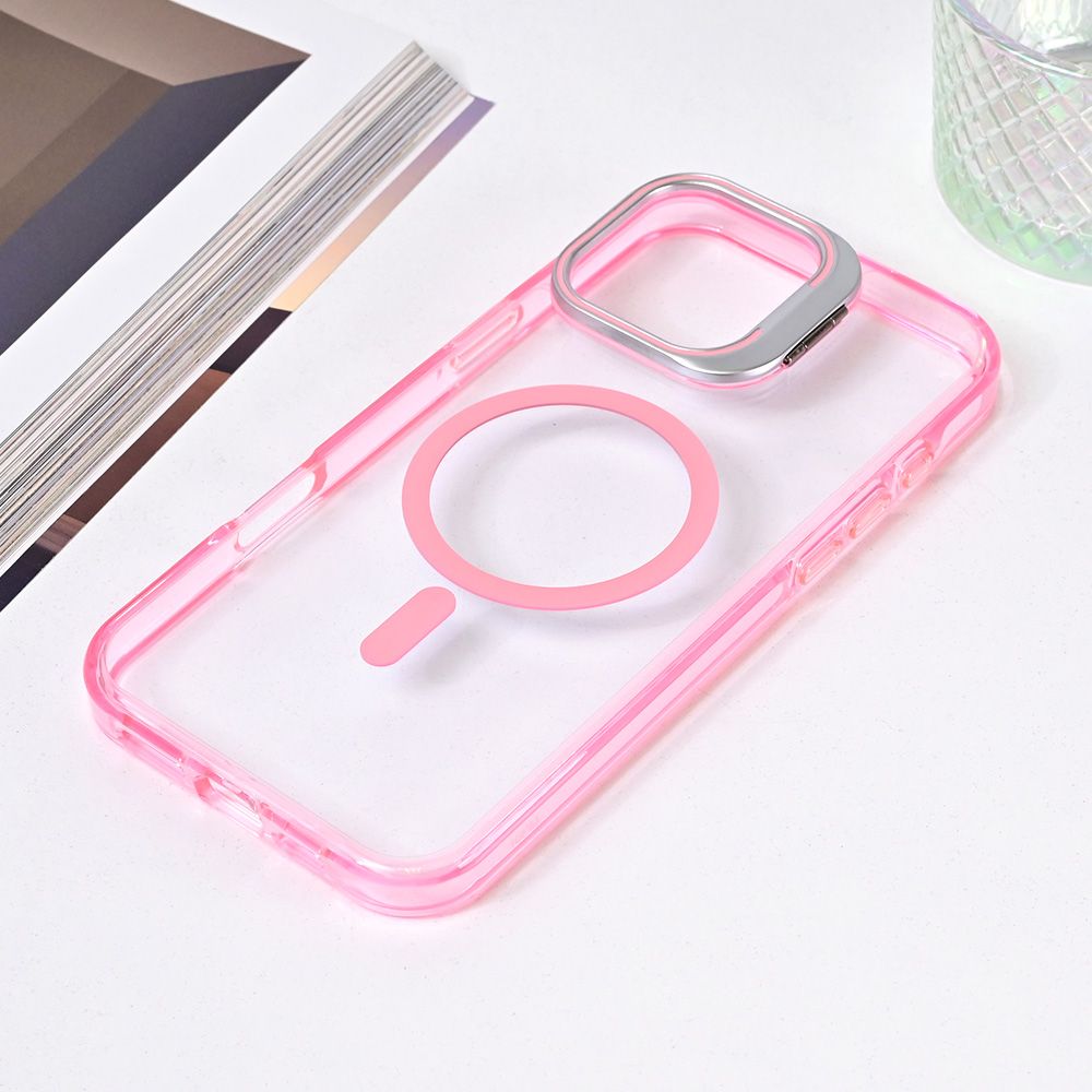 Maska za Apple iPhone 16 Pro Max — Magsafe transparent, pink