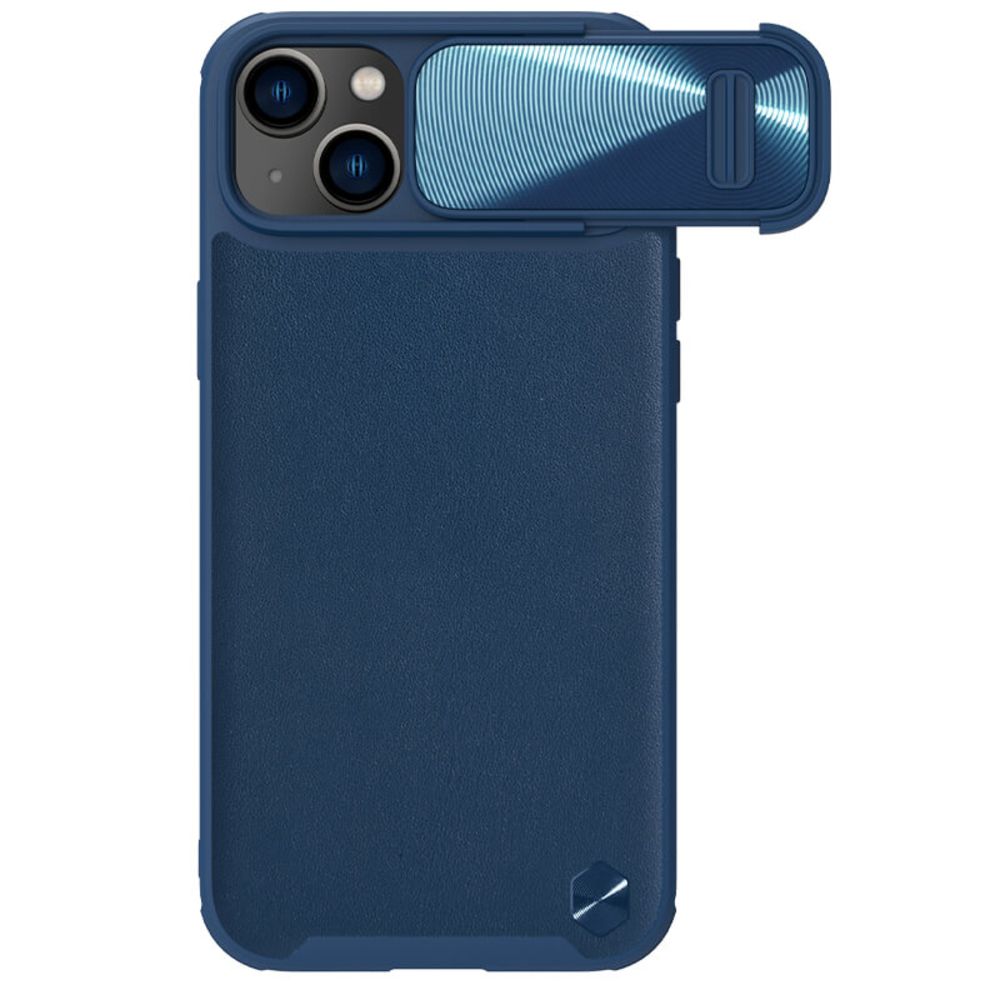 Maska za Apple iPhone 14 Plus — Nillkin CamShield Leather S, plava