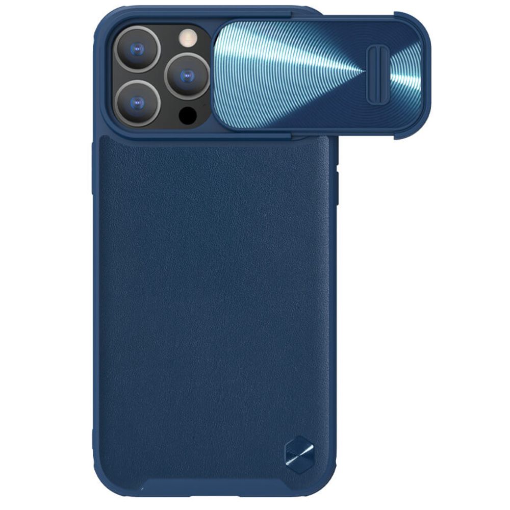 Maska za Apple iPhone 14 Pro — Nillkin CamShield Leather S, plava