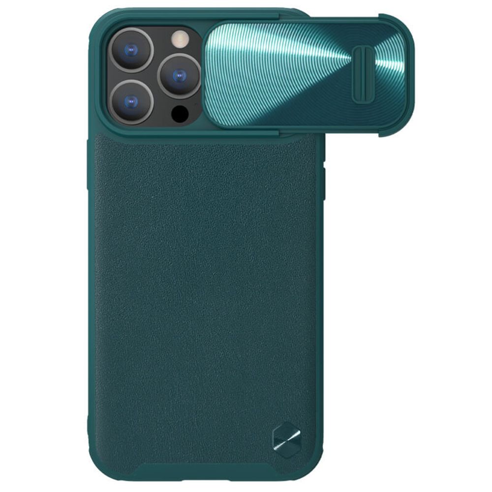 Maska za Apple iPhone 14 Pro Max — Nillkin CamShield Leather S, zelena