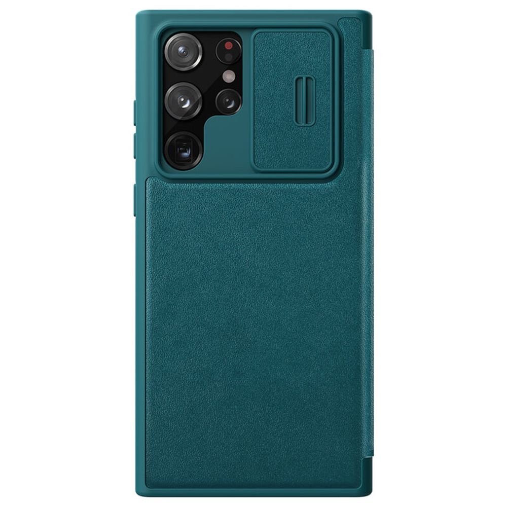 Maska za Samsung Galaxy S22 Ultra — Nillkin Qin Pro Leather, zelena