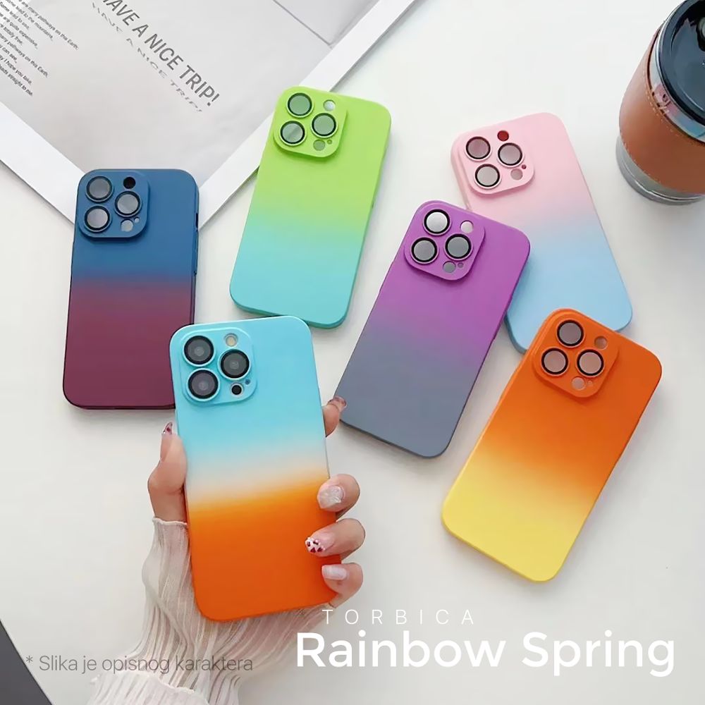 Maska za Apple iPhone 14 — Rainbow Spring, bordo