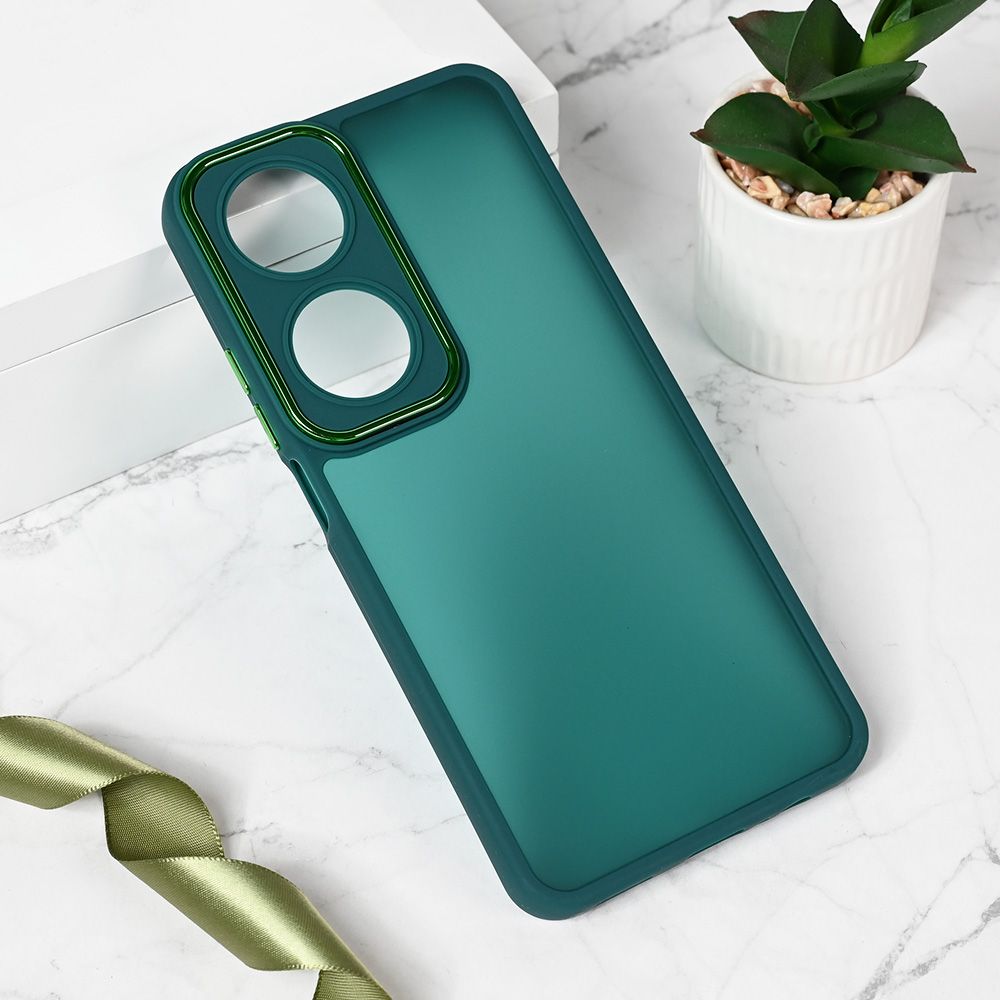 Maska za Honor X7b — Shining Camera, tamno zelena