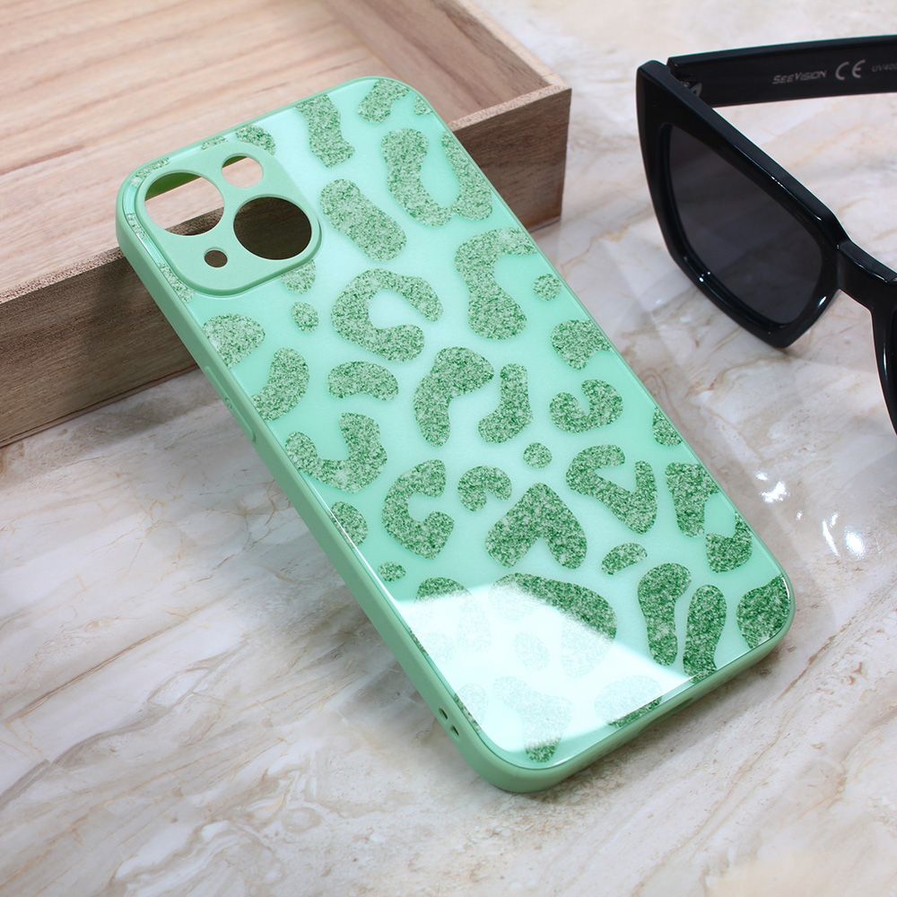 Maska za Apple iPhone 14 — Shiny glass, svetlo zelena