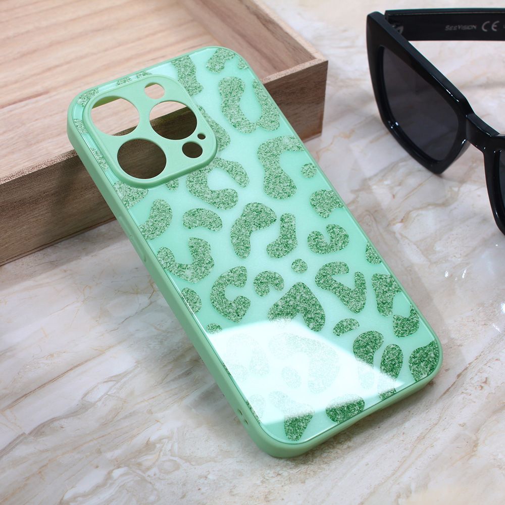 Maska za Apple iPhone 14 Pro — Shiny glass, svetlo zelena