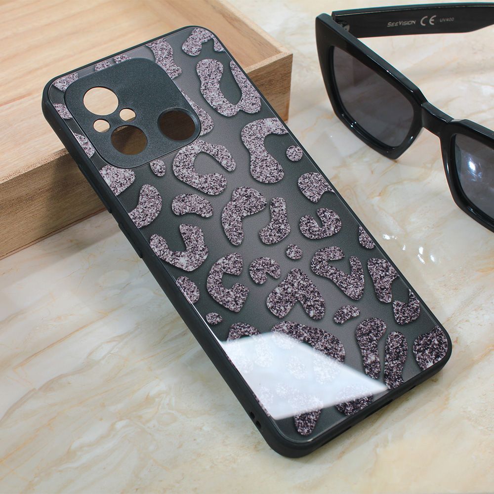 Maska za Xiaomi Redmi 12C — Shiny glass, crna