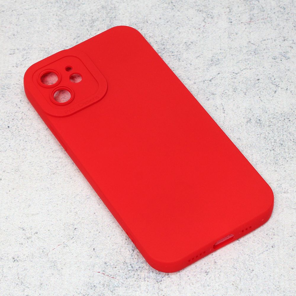Maska za Apple iPhone 12 — Silikon Pro Camera, crvena