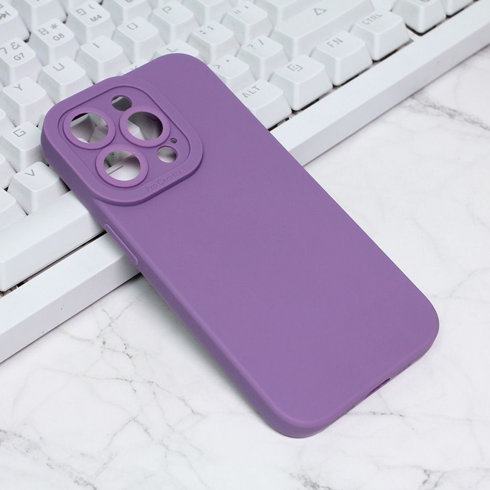 Maska za Apple iPhone 14 Pro — Silikon Camera, ljubicasta