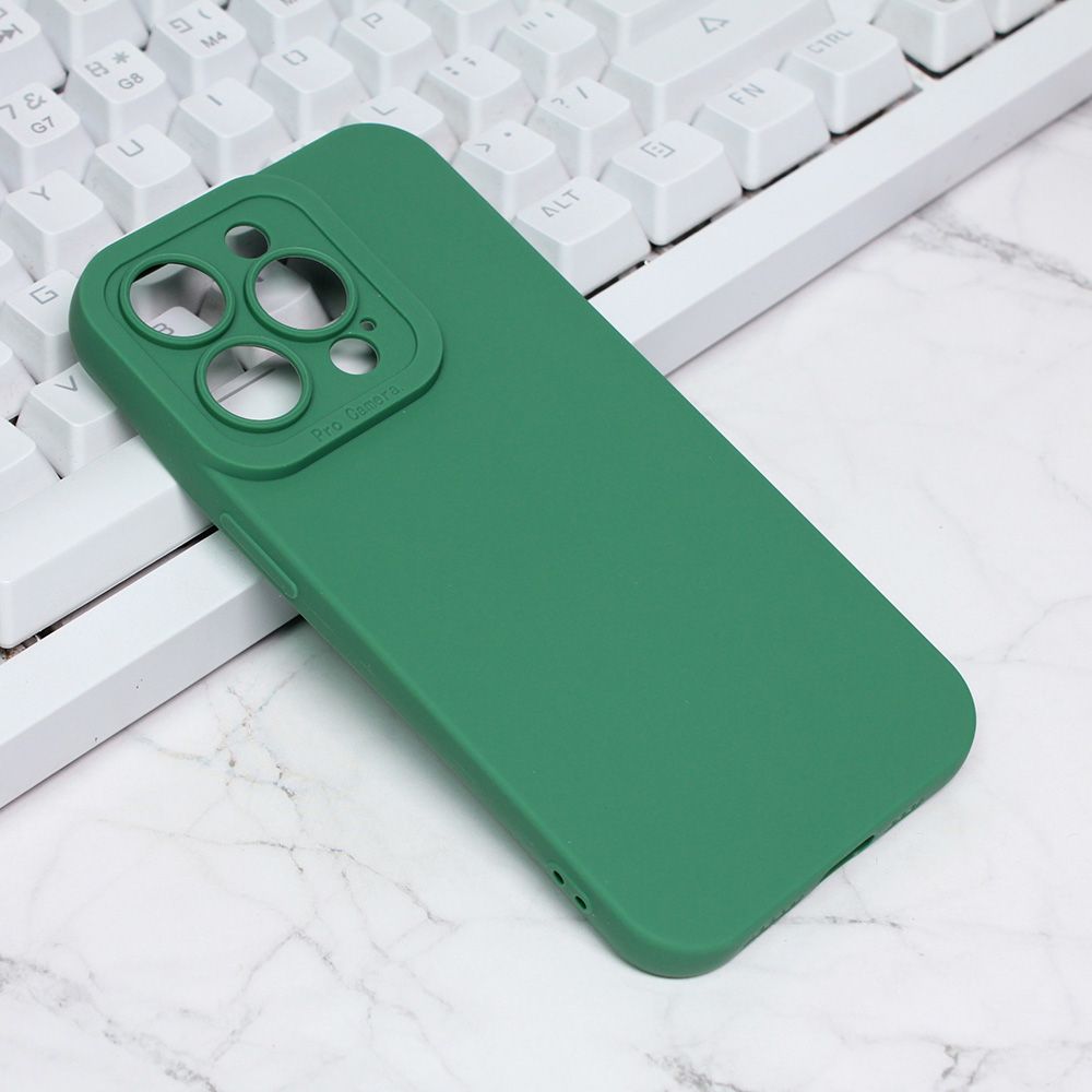 Maska za Apple iPhone 14 Pro — Silikon Camera, tamno zelena