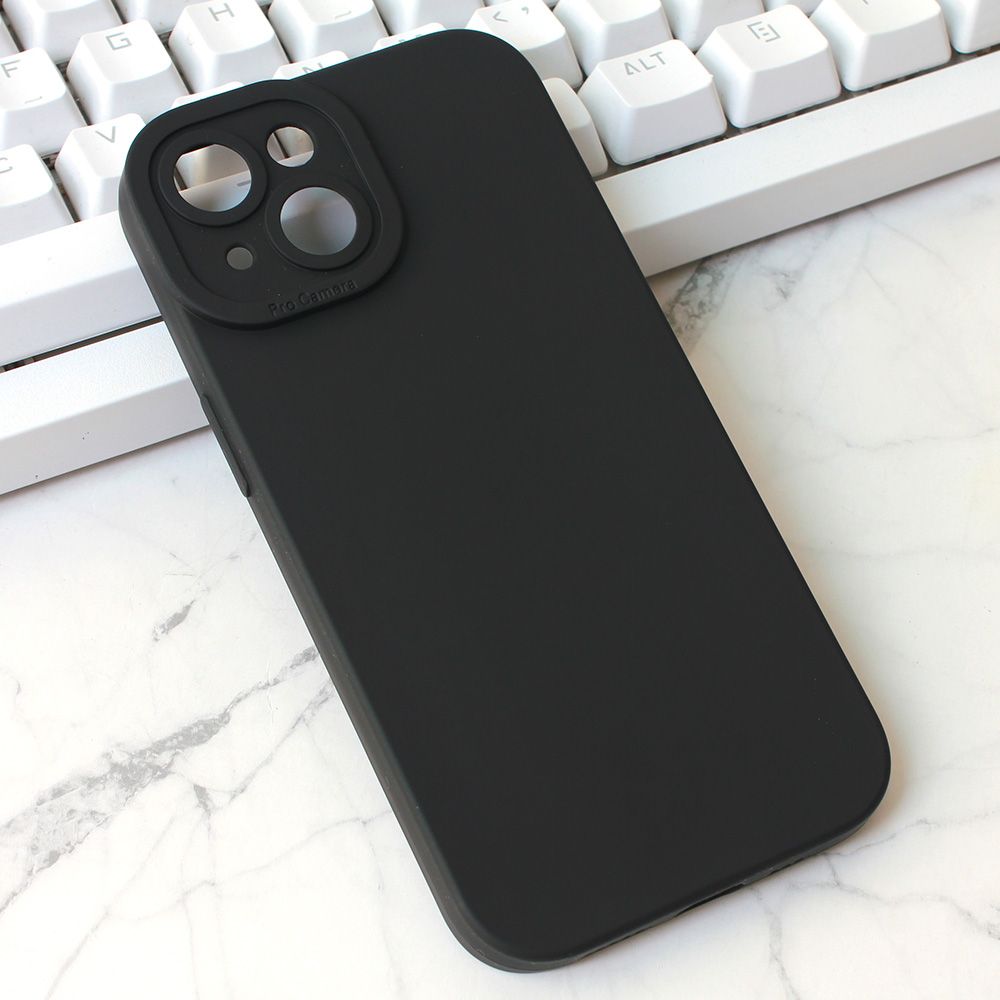 Maska za Apple iPhone 15 — Silikon Pro Camera, crna
