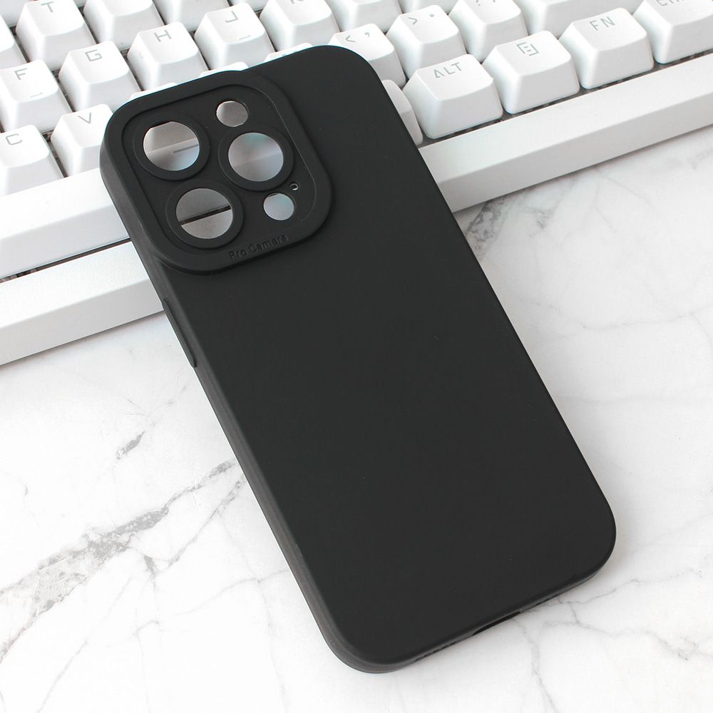 Maska za Apple iPhone 15 Pro — Silikon Camera, crna