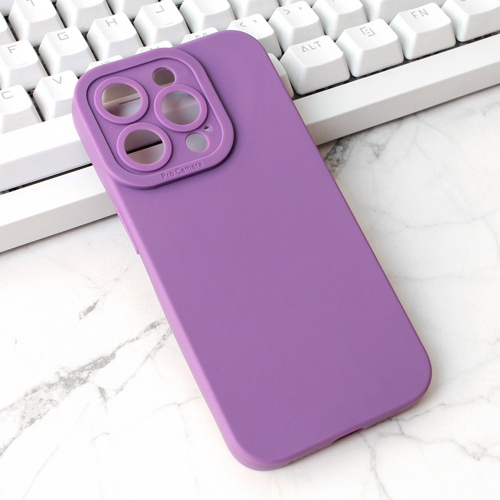 Maska za Apple iPhone 15 Pro — Silikon Camera, ljubicasta