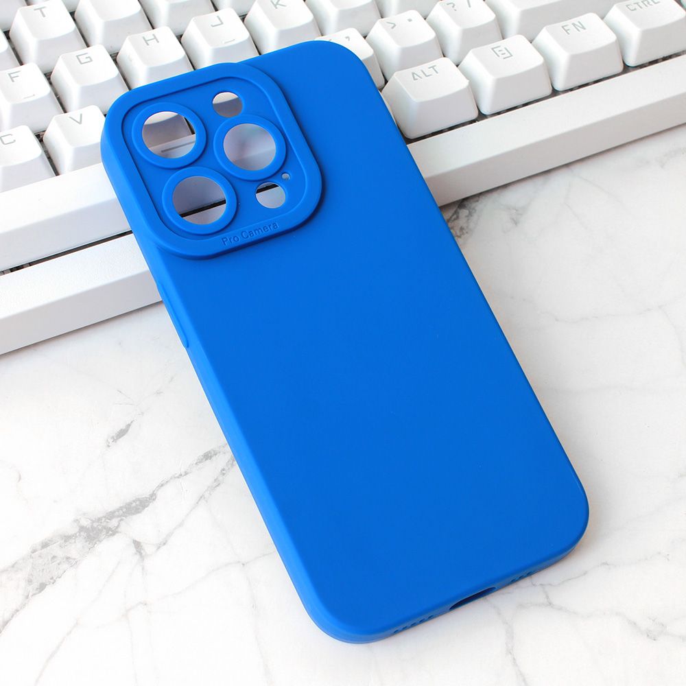 Maska za Apple iPhone 15 Pro — Silikon Camera, tamno plava