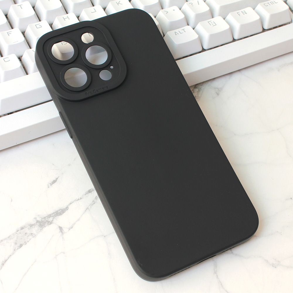 Maska za Apple iPhone 15 Pro Max — Silikon Camera, crna