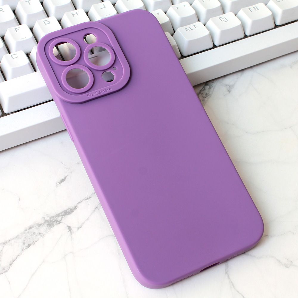 Maska za Apple iPhone 15 Pro Max — Silikon Camera, ljubicasta