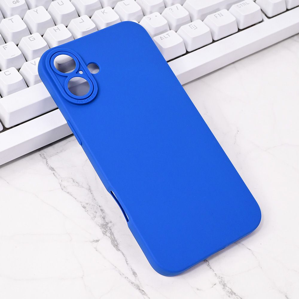 Maska za Apple iPhone 16 Plus — Silikon Pro Camera, tamno plava