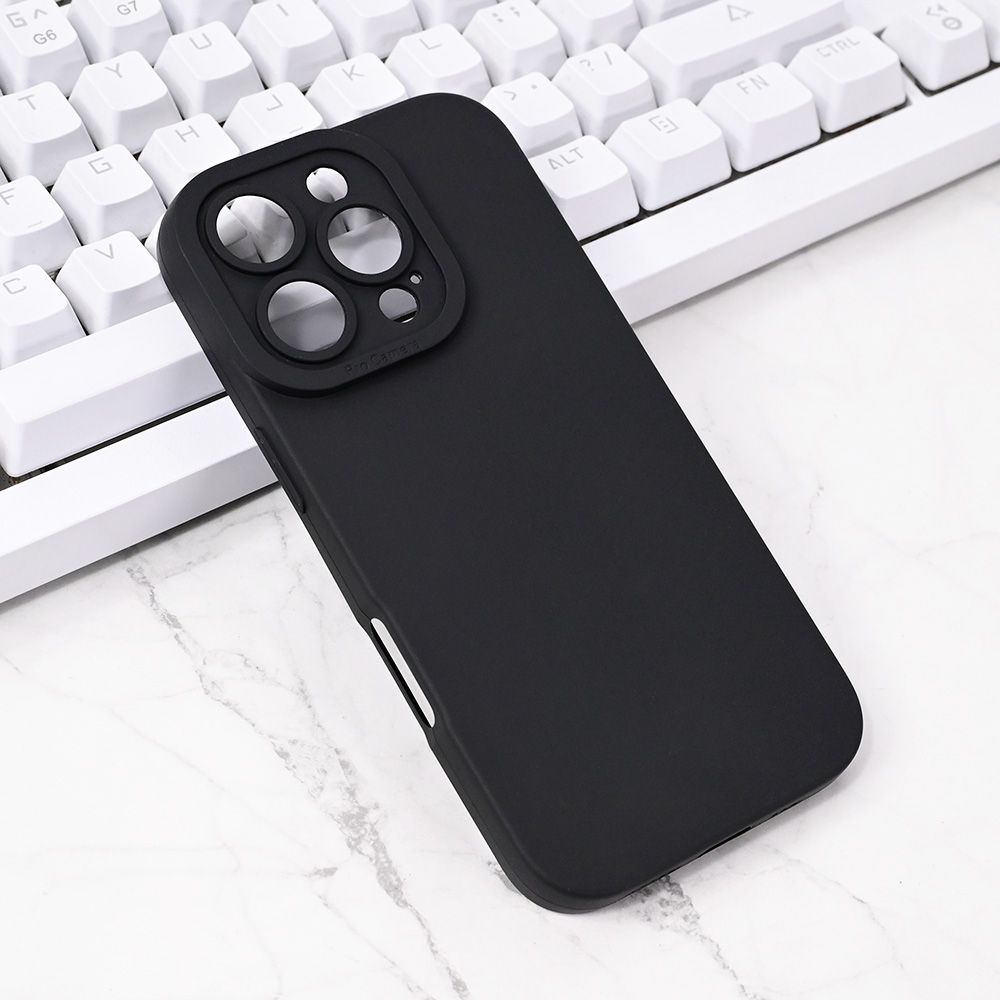 Maska za Apple iPhone 16 Pro — Silikon Camera, crna