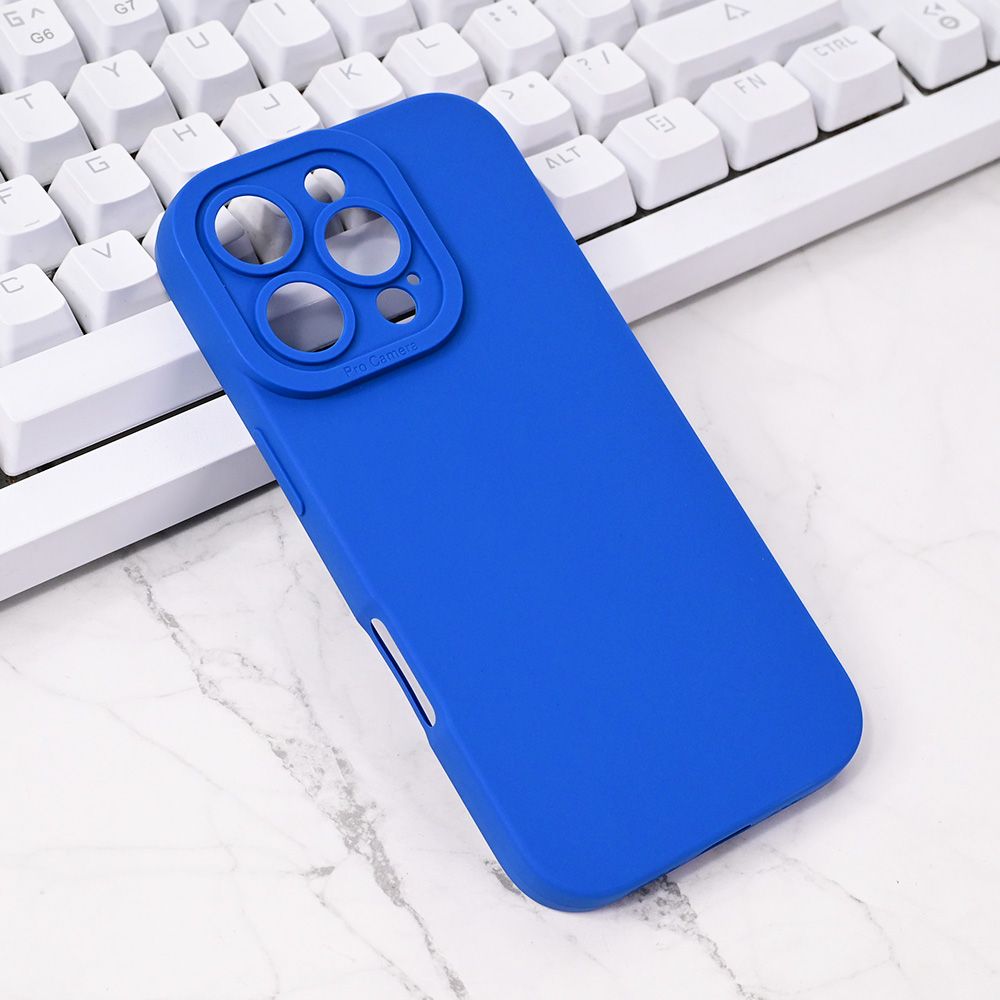 Maska za Apple iPhone 16 Pro — Silikon Camera, tamno plava