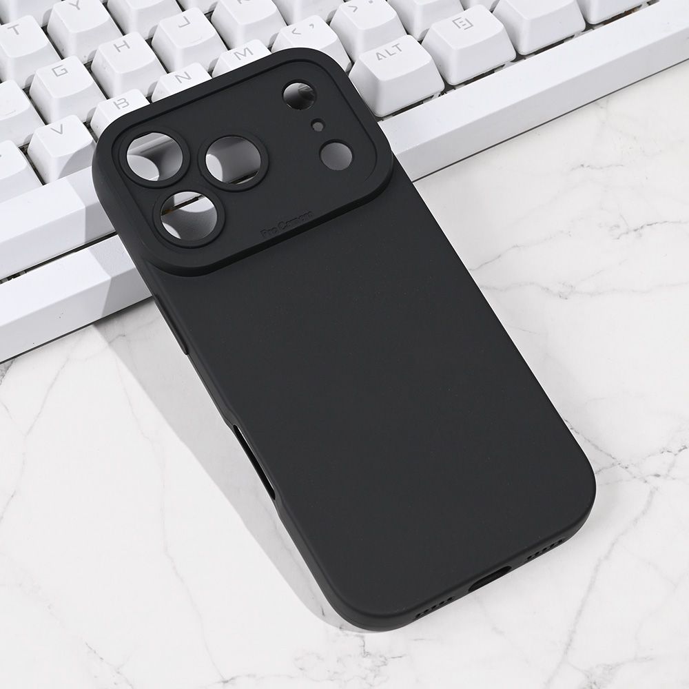 Maska za Apple iPhone 17 Pro — Silikon Camera, crna