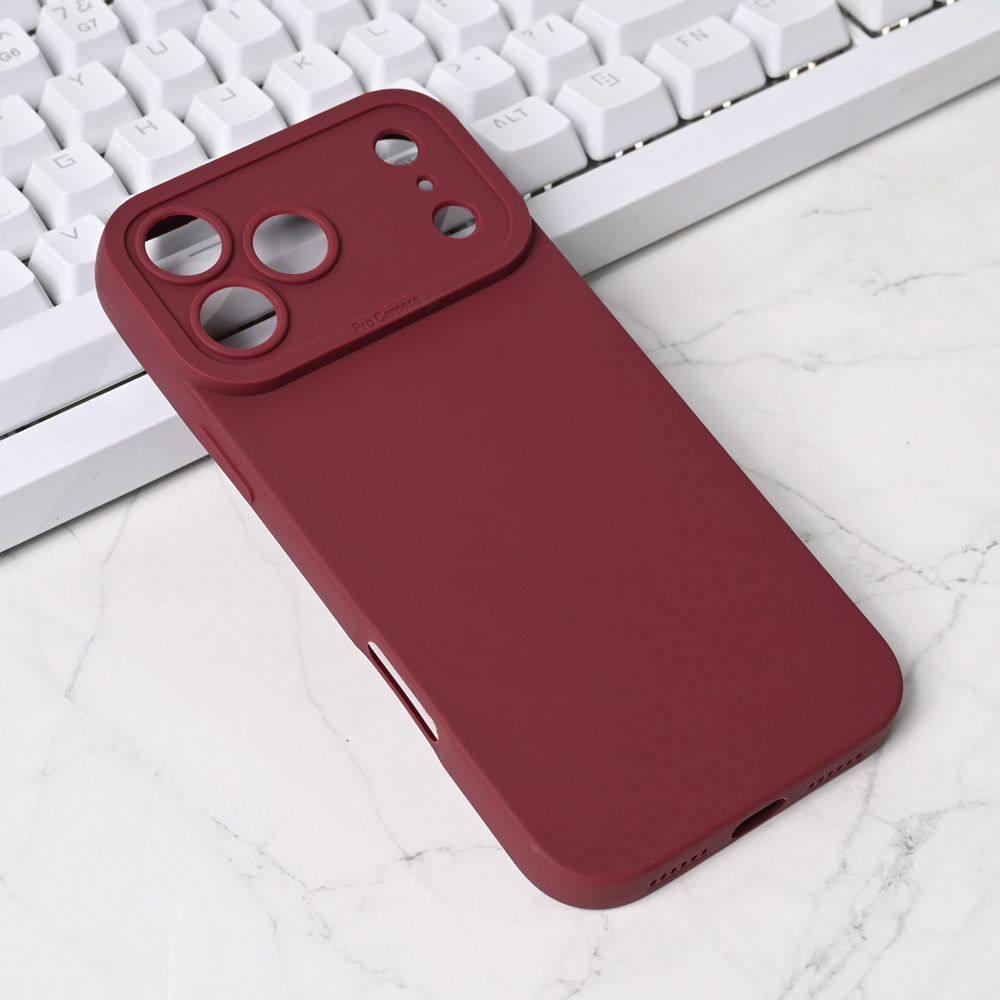 Maska za Apple iPhone 17 Pro Max — Silikon Camera, bordo