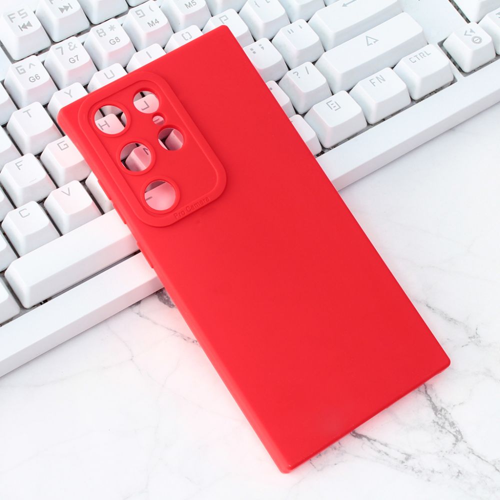 Maska za Samsung Galaxy S23 Ultra — Silikon Pro Camera, crvena