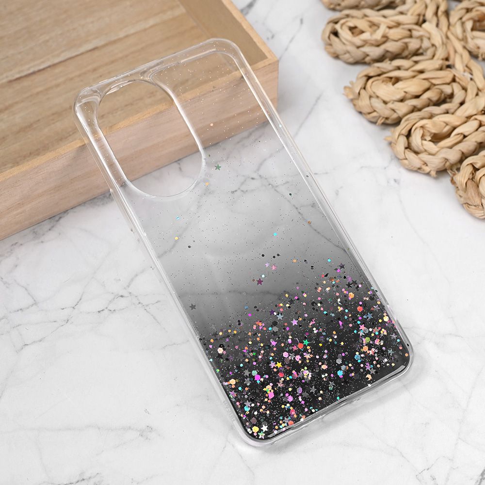 Maska za Honor 200 — Silikonska Glitter, crna