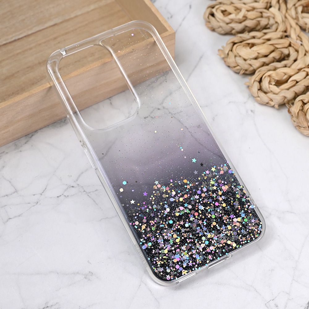 Maska za Honor 200 Lite — Silikonska Glitter, crna