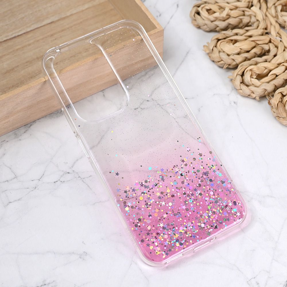 Maska za Honor 200 Lite — Silikonska Glitter, roze