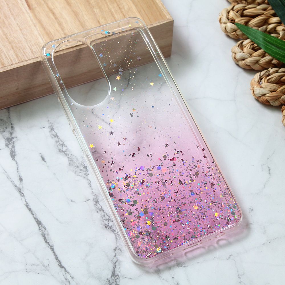 Maska za Honor X7 — Silikonska Glitter, roze