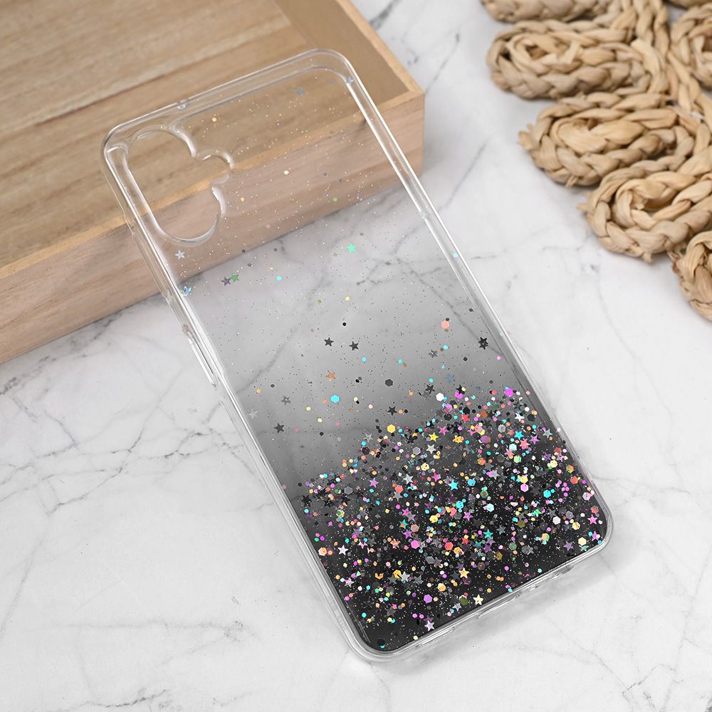 Maska za Samsung Galaxy A06 5G — Silikonska Glitter, crna