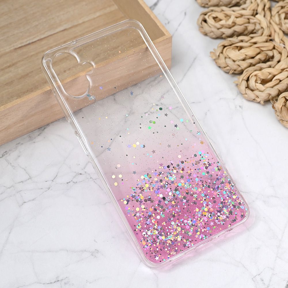 Maska za Samsung Galaxy A06 5G — Silikonska Glitter, roze