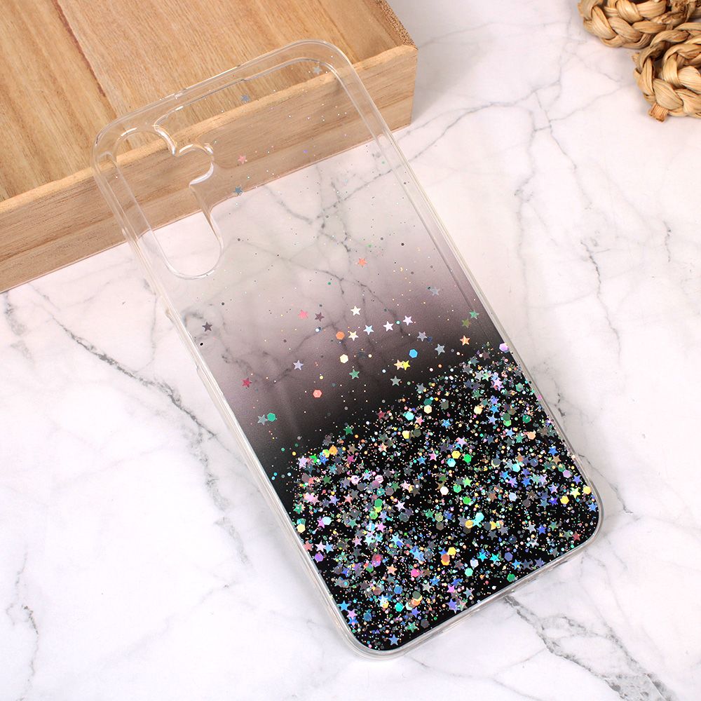 Maska za Samsung Galaxy A15 5G — Silikonska Glitter, crna