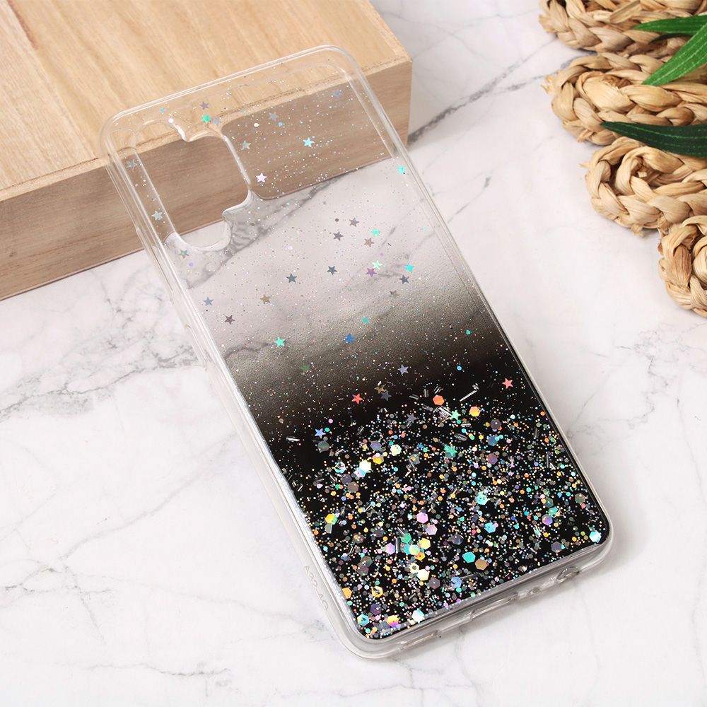 Maska za Samsung Galaxy A32 4G — Silikonska Glitter, crna