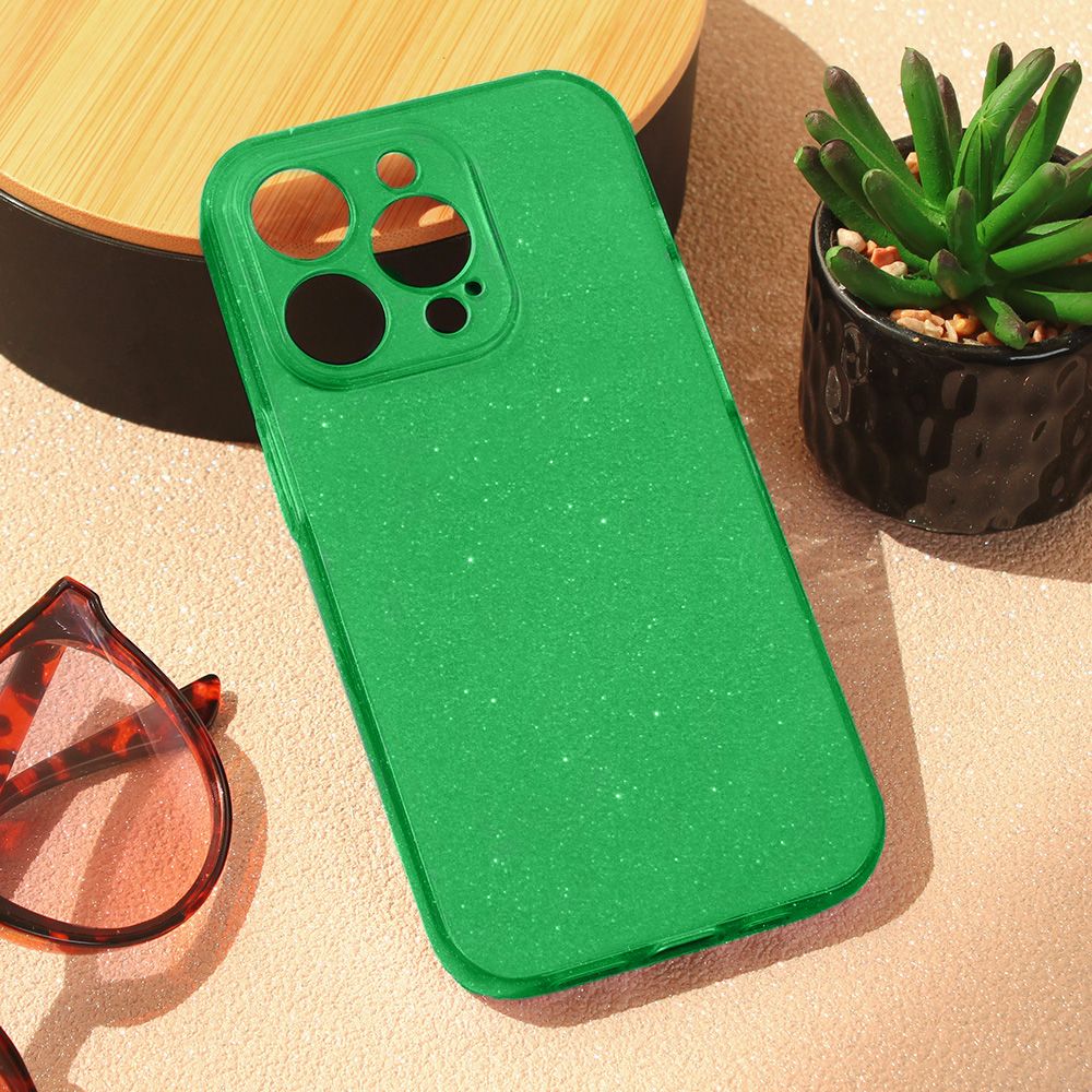 Maska za Apple iPhone 15 Pro — Sparkle Dust, zelena
