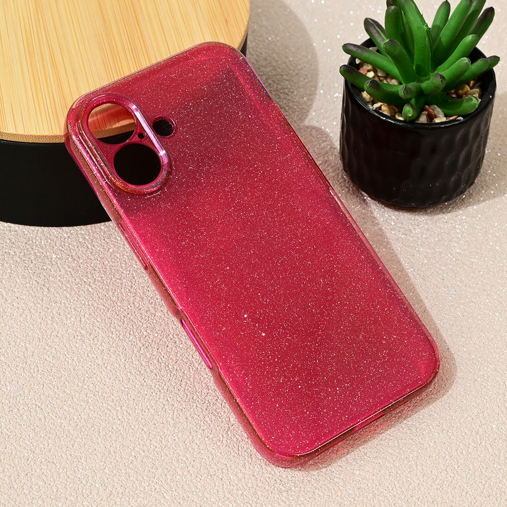 Maska za Apple iPhone 16 — Sparkle Dust, bordo