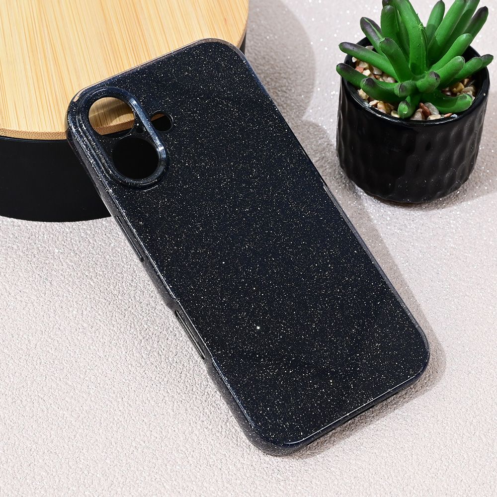 Maska za Apple iPhone 16 — Sparkle Dust, crna