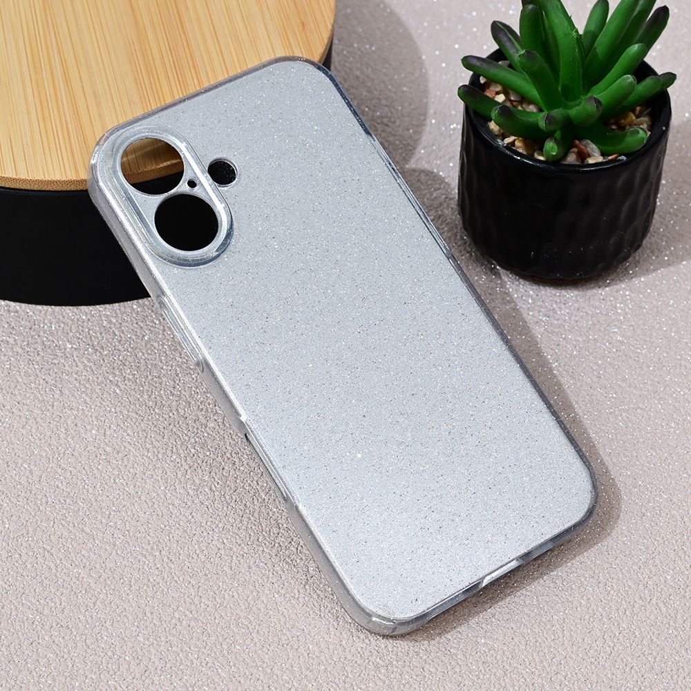 Maska za Apple iPhone 16 — Sparkle Dust, srebrna