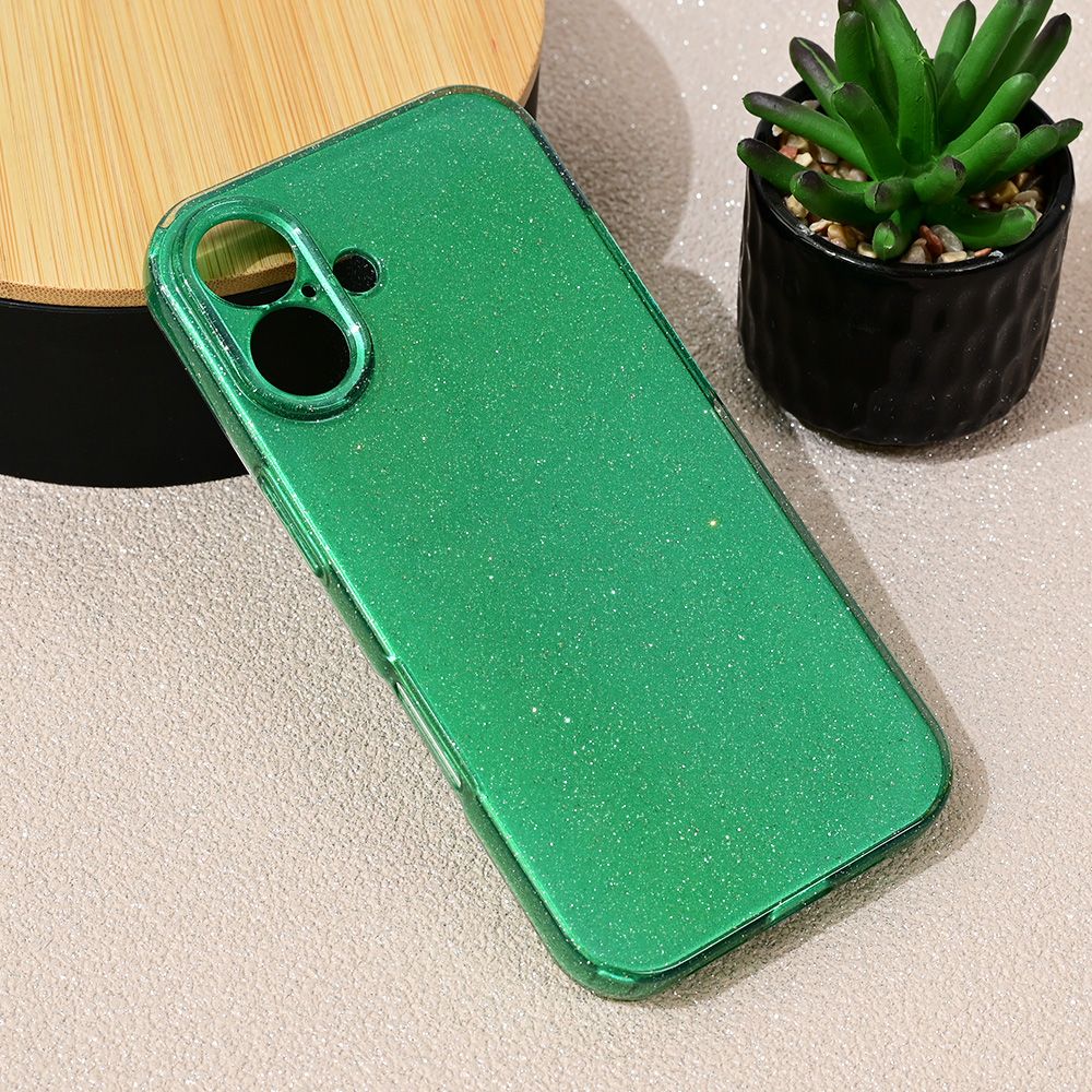 Maska za Apple iPhone 16 — Sparkle Dust, zelena