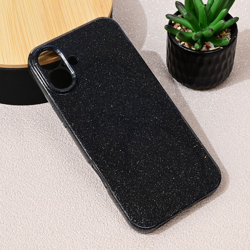 Maska za Apple iPhone 16 Plus — Sparkle Dust, crna