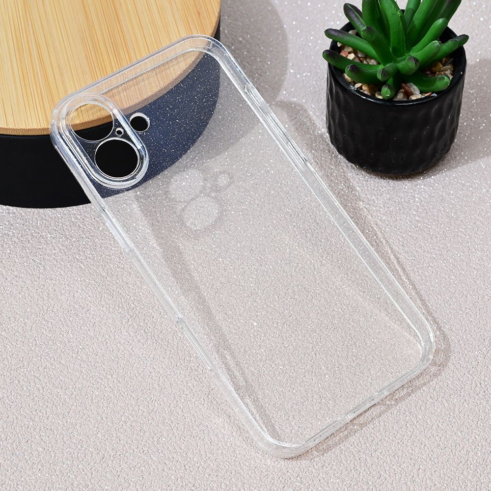 Maska za Apple iPhone 16 Plus — Sparkle Dust, transparent