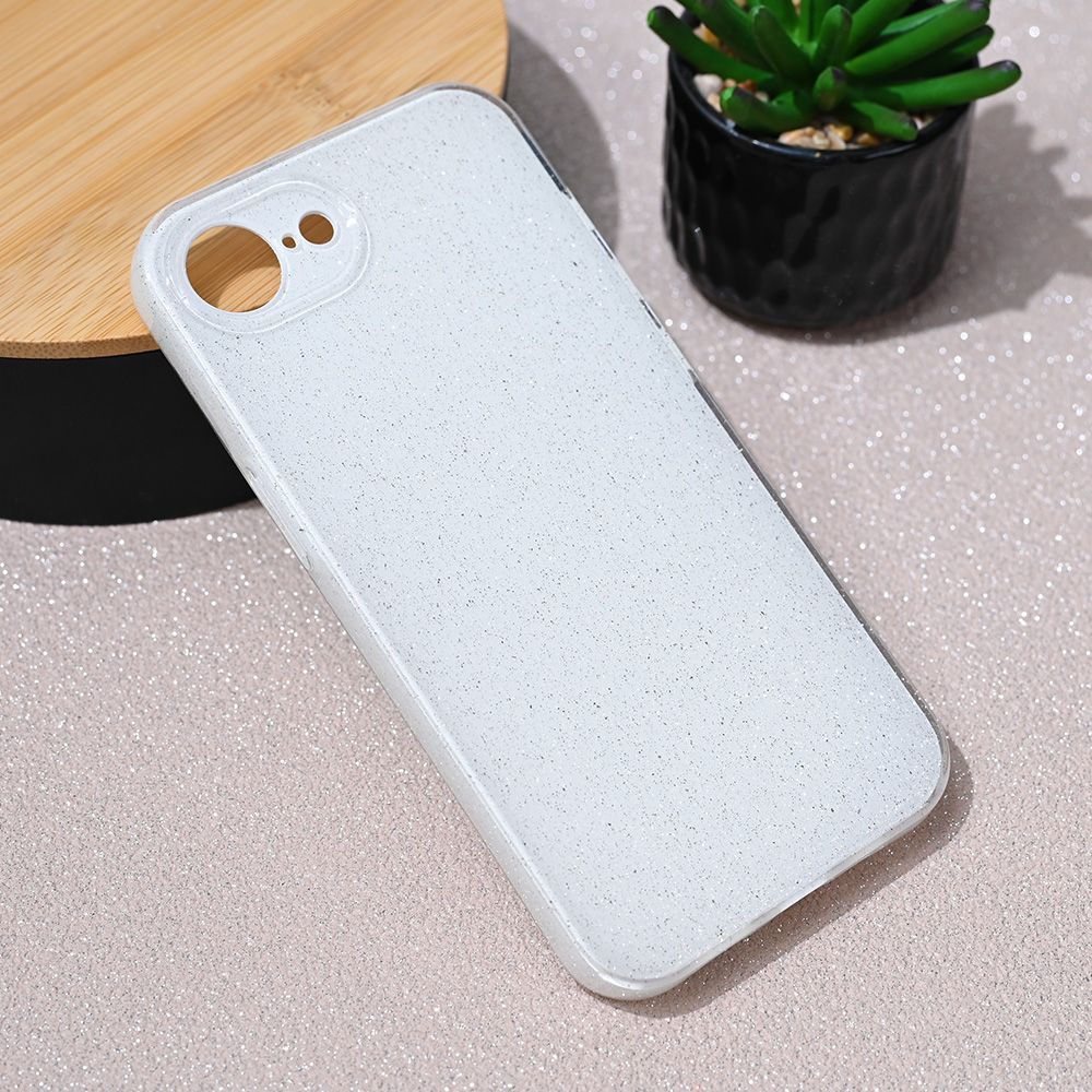 Maska za Apple iPhone 16e — Sparkle Dust, bela