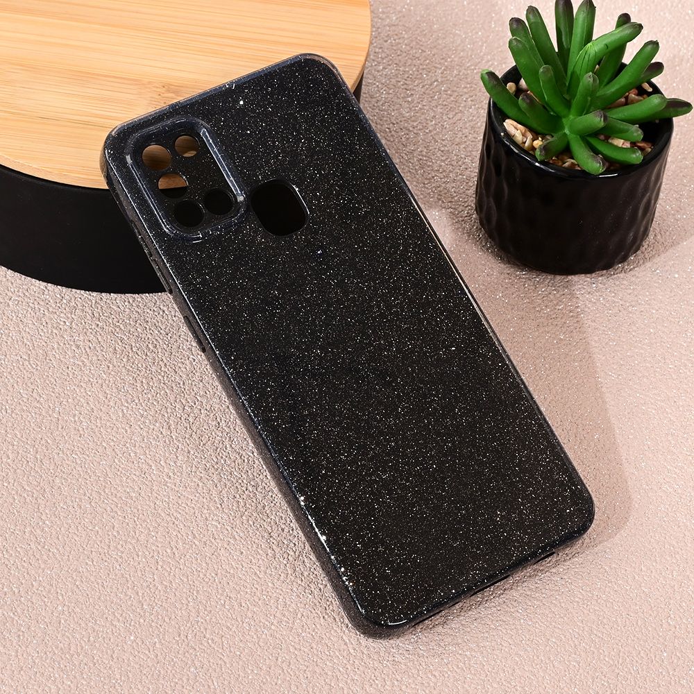 Maska za Samsung Galaxy A21s — Sparkle Dust, crna