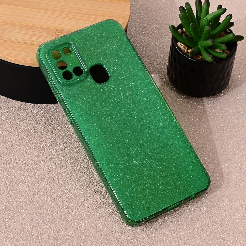 Maska za Samsung Galaxy A21s — Sparkle Dust, zelena